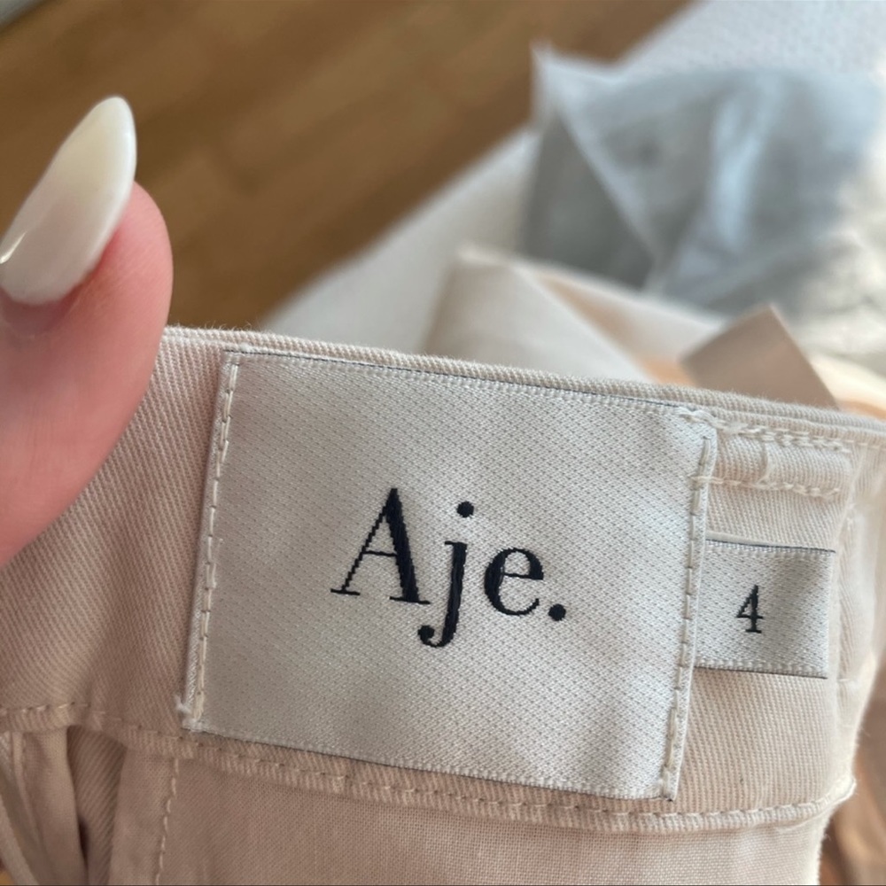 Aje Prima Buttoned Cotton Trouser Pants Neutral - Picture 3 of 11